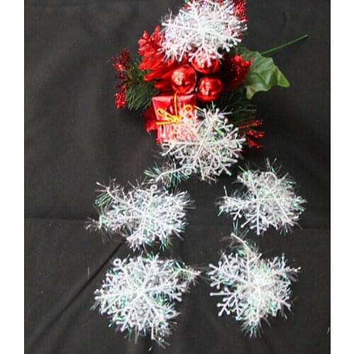 New 30Pcs Christmas White Snow Snowflake Bunch Hanging Ornaments Stereoscopic Tree Decoration for New Year Party 6cm