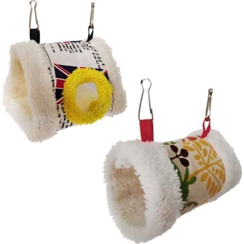 Thickened Parrot Cave Tent Soft Pet Bed Cute Winter Warm Hanging Bird Nest Cage T3LE