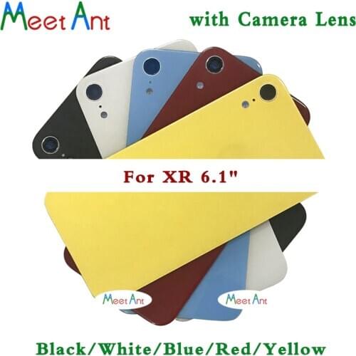 AAA High Quality Back Glass For iphone XR Battery Cover Rear Door Back Housing cover Glass With Camera Lens
