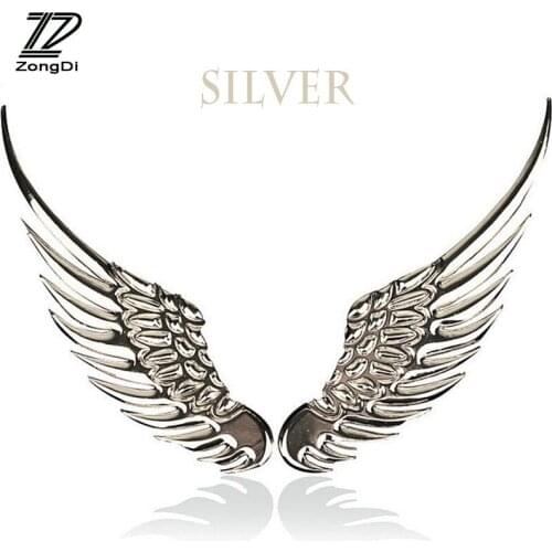 ZD 2pcs/set Car Styling Angel Wing 3D Metal Stickers For Mercedes W203 W211 W204 W210 Benz BMW F10 E34 E30 F20 X5 E70 Accessorie