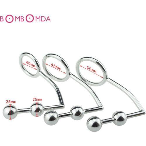 Sex Anal plug Stainless Steel G-Spot Wand Massage Stick Pure Metal Penis Stimulation Dual Balls Dildo Sex Product For Women Men