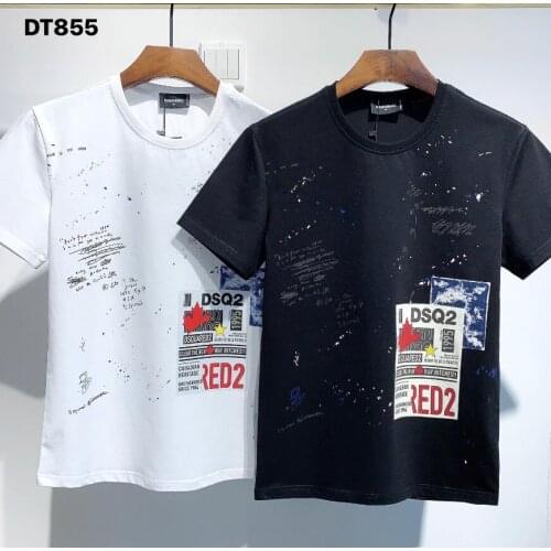 DSQUARED2-Mens and womens summer cotton T-shirt, 2021 painting style DT855