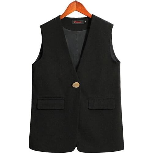 Female Vest Coat Black Sleeveless Ladies Jacket Waistcoat Casual Tops 2021 Spring/Summer New Slim Office Plus Size Loose Outwear