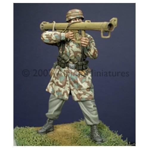 1/35 Para with PzSchreck, with 2 different heads, resin kit soldiers GK, World War II military theme, Uncoated No colour