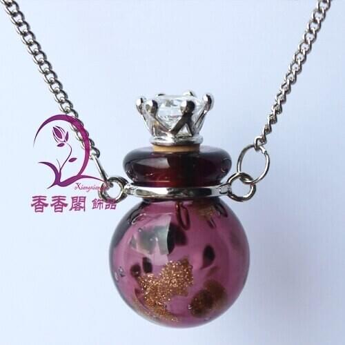 1PCS Murano Glass Perfume Necklaces, Aroma bottle necklace pendant , Essential oil vials , Scent jewelry vial