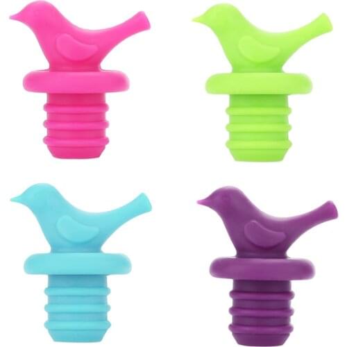 1PC Creative Bird Design Wine Stopper Silicone Wine Beer Cover Bottle Cap Stopper Bottle Stopper Kitchen Bar Tools Barware New
