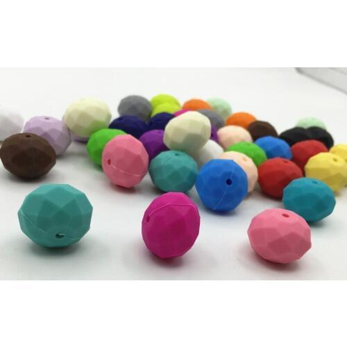 100pcs/lot Silicone Beads for Teething Necklace geometric chew beads diy beads Wholesales New loose beads teether