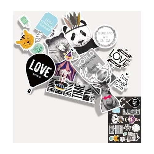 13pcs Nordic illustration suitcase suitcase stickers trolley box guitar skateboard personality stickers