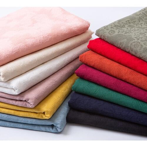 140cmx50cm Small Fresh Pure Cotton Mesh Jacquard Fabric Cotton Linen Dresses Pants Spring Summer and Autumn DIY Clothing Fabrics