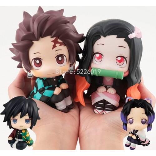 2pcs/set LookUp Demon Slayer Anime Figure Kimetsu no Yaiba Kamado Nezuko Kamado Tanjirou Action Figure Model Doll Toys 6cm