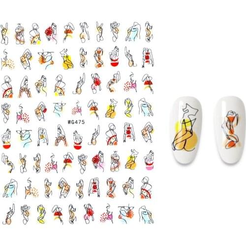 2021 The New 3D Nail Sticker Face graffiti stickers for nail Foil Nails Accessories Fashion Manicure Sticker