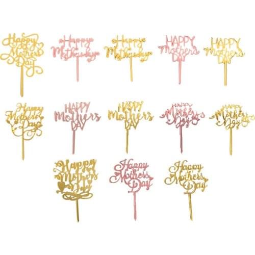 Acrylic Cake Decoration Happy Mother`s Day Cake Toppers for Mother`s Day Dessert Decor Birthday Cake Toppers Party Suppllies