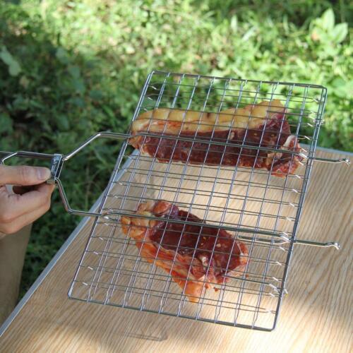 Barbecue tool accessories large zise BBQ fish clip grill wire mesh stainless steel cooking baking net clapper