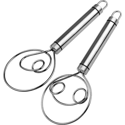 304 Stainless Steel Danish Flour Binocular Coil Mixer Manual Dough Mixer And Noodle Salad Tool Hand Mixer Egg Stirrer Tools