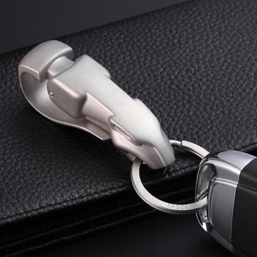 304 Stainless Steel Car Key Chain Waist Hanging Creative Leopard Shape Men Belt KeyChain Buckle Key Ring Holder Fathers Day Gift