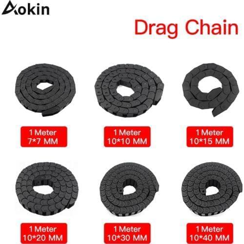 1m Transmission Chains 7x7/10x10/10x15/10x20/10x30/10x40 Plastic Towline Nylon Cable Drag Chain Wire Carrier For Cnc Route