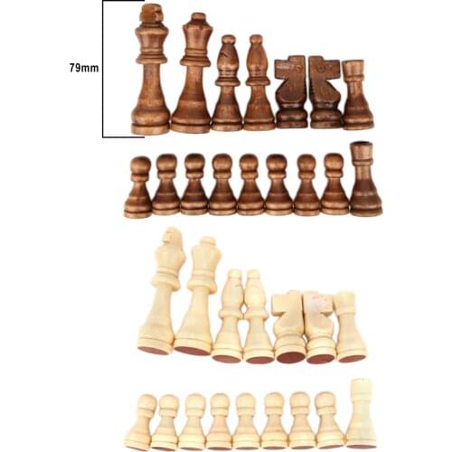 Wooden Chess Pieces, Premium Wood Chess Pieces(32 Pieces), 4 Inch King, Pieces Only, No Board