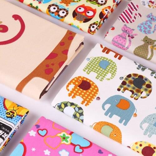 Thick Children Cartoon Cotton Canvas Upholstery Fabric Tote Bag Wallet Tablecloths DIY Crafts Handmade Per Half Meter
