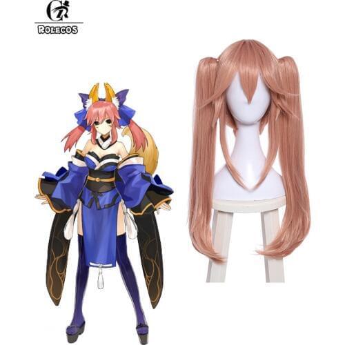 ROLECOS Tamamo no Mae Cosplay Headwear FGO Cosplay Headwear Pink Long Synthetic Hair 60cm / 23.6 inch