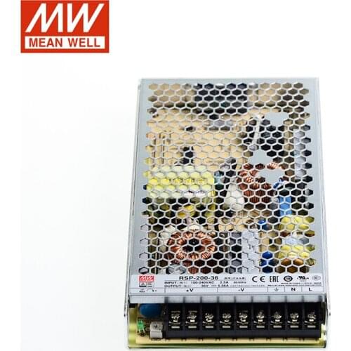 MEAN WELL RSP-200-36 Switching Power Supply 110V/220V AC to 36V DC 5.56A 200W Meanwell Transformer active PFC replace SP-200-36