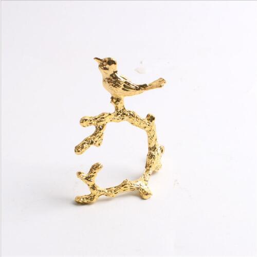 Marious 12pcs/set alloy bird Design Napkin Rings for Wedding Receptions Gifts Holiday Banquet Dinner Christmas Table Decoratio