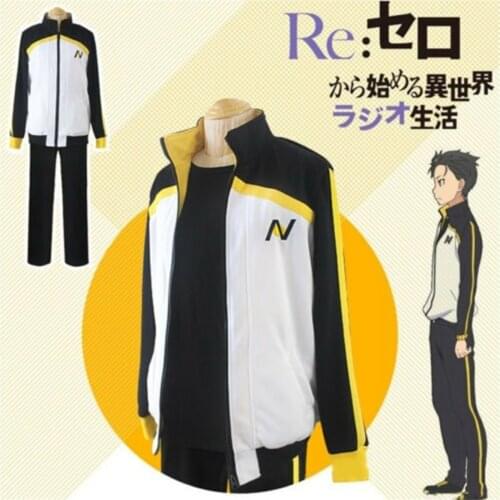 Re: Zero kara Hajimeru Isekai Seikatsu zipper Coat Pants Suit Subaru Natsuki Cosplay Jacket Halloween Costume Sportswear Uniform