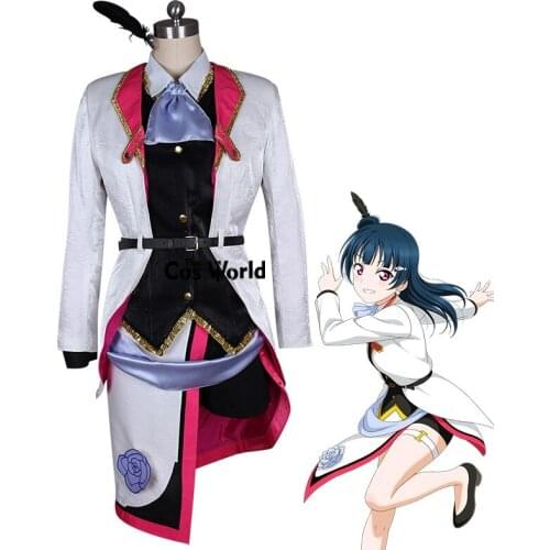 Love Live Sunshine Aqours Tsushima Yoshiko Mirai Ticket Coat Shirt Vest Pants Apron Uniform Outfit Anime Cosplay Costumes