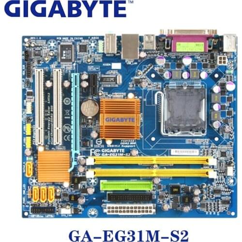LGA 775 G31 DDR2 Gigabyte GA-EG31M-S2 100% Motherboard USB2.0 4G EG31M-S2 Desktop SATA II Systemboard PCI-E X16 EG31M S2 Used