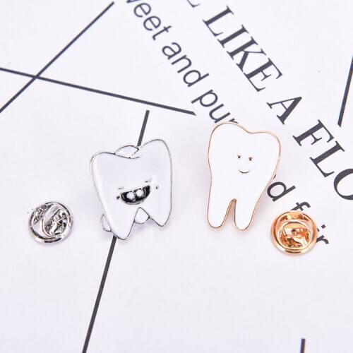 Cartoon Enamel Pins Smile Teeth Brooches Organ Metal Badge Denim Bag Lapel Pin Jewelry Gifts For Kids