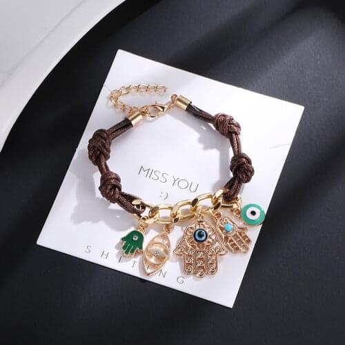 New Womens Bracelet Exquisite Fashion Couple Mens Bracelet Charm Devils Eye Hand-woven Bracelet Small Gift for Friends bts