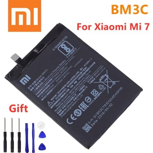 Original Xiaomi 7 Xiaomi7 Xiao mi Mi7 3170mAh BM3C Battery Battery Batterie Bateria Accumulator Smart Phone + Free Tools