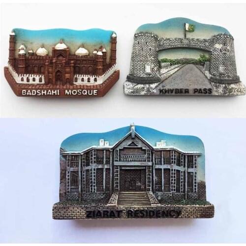 Pakistan Fridge Magnets Tourist Souvenir Badshahi Mosque In Lahore Khyber Pass Magnetic Refrigerator Stickers Home Decoration