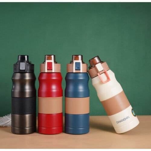 500ml Bounce Cover Stainless Steel Heat Preservation Portable Outdoor Sports Water Thermos Cup For Fashion Students To Make Tea