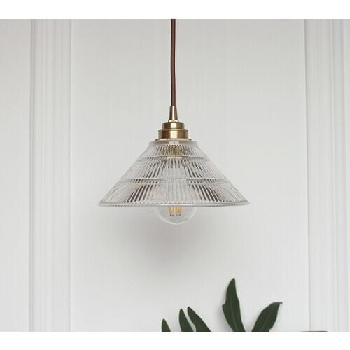 Japanese-style Brass Glass Pendant Light Nordic Creative Minimalist Single Head E27 Pendant Lamp For Restaurant Bar Balcony Cafe