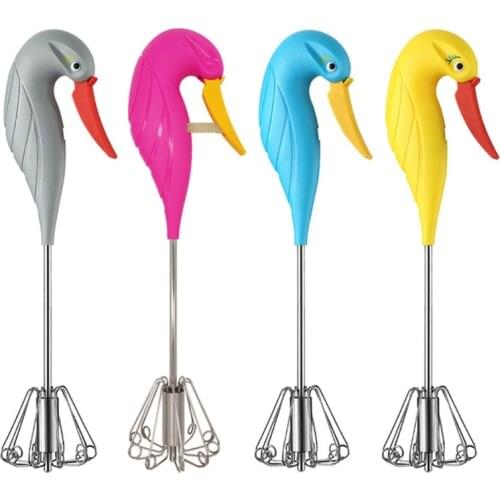 Semi-automatic Egg Beater Stainless Steel Egg Whisk Manual Hand Mixer Self Turning Egg Stirrer Kitchen Accessories