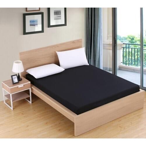 69 100% Polyester Bed Sheet Solid Color Fitted Sheet Polyester Sheets on An Elastic Band Hot Sale Bed Linens