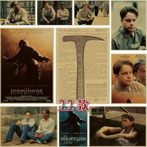 The Shawshank Redemption Design Movie Film Poster Vintage Retro Decorative DIY Wall Stickers Home Posters Art Bar Decor