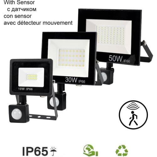 FloodLight Spotlight Exterior Street wall reflector LED Light Home Garden Fence PIR Motion Sensor Detection Lamps LED Light Wate
