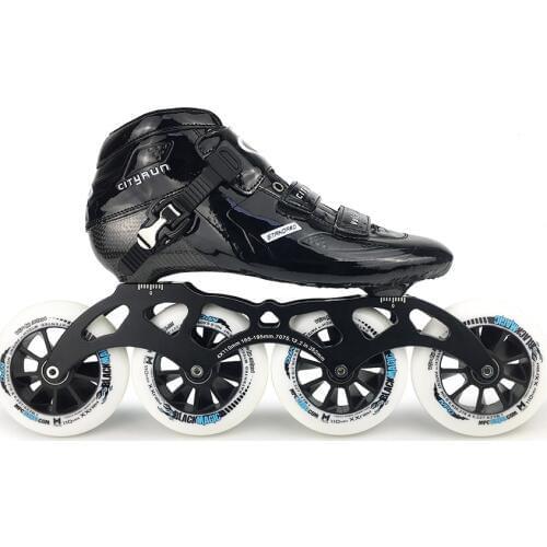 JK Cityrun Professional Speed Inline Roller Skates Carbon Fiber Boots MPC wheels Racing Speed Skating Shoes Rollerblade SH66