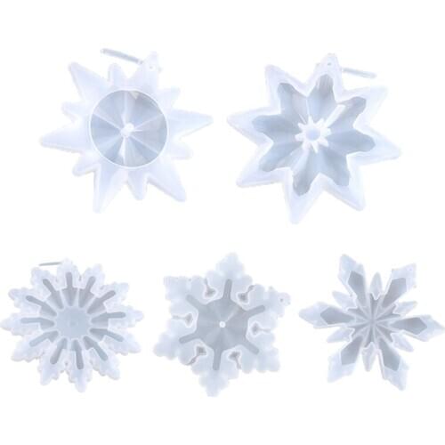 Christmas Ornaments Snowflake Pendant Casting Silicone Mould DIY Crafts Jewelry Making Tools Crystal Epoxy Resin Mold X4YA