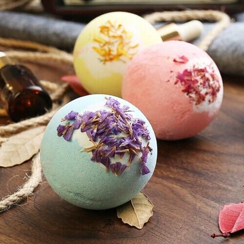Bath Salt Ball 1PCS Bubble Bath Ball Shower Bomb Skin Essential Oil Moisturizing Exfoliating natural bath bombs gift set QE
