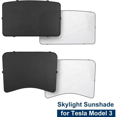 Car Front Rear Sunshade for Tesla Model 3 16-21 Glass Roof Interior Window Sunvisor Mesh Windshield Skylight Blind Shading Net
