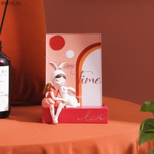 Modern simplicity Color painting girl resin photo frame decor birthday gift creative living room desktop photo frame Ornaments