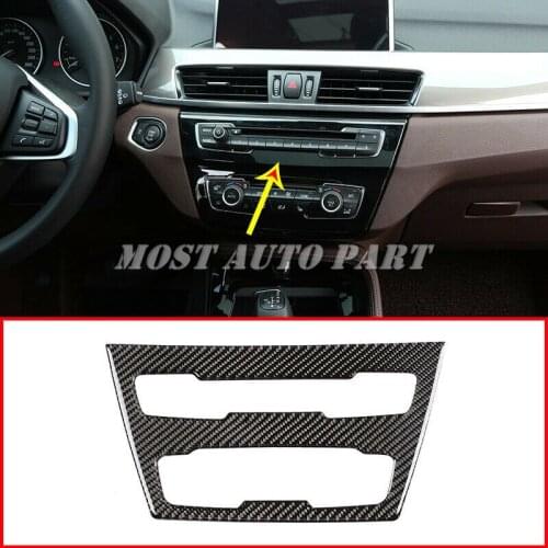 Carbon Fiber Interior Central Control Volume Frame Panel Cover Trim For BMW X1 F48 2016-2021 1pcs Car Decoration Car Trim