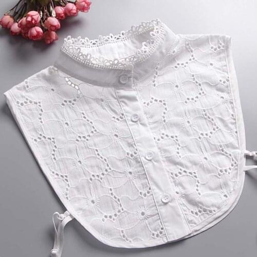 Spring Fake Collar Fashion White Lace Upright Collar Wild Fake Tie Clothing Accessories Detachable Hollow Wavy Neck
