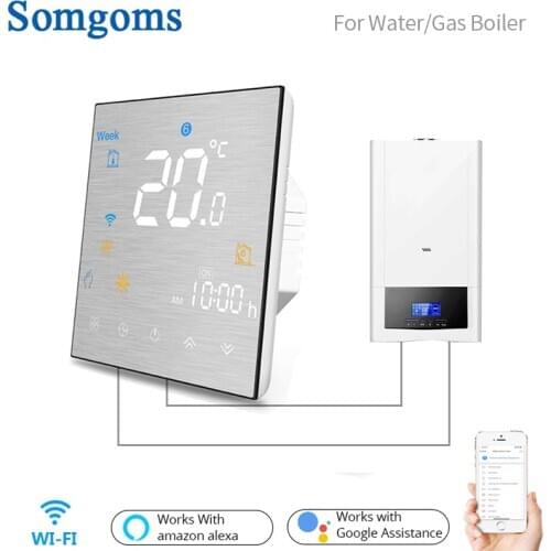 WiFi Smart Thermostat Temperature Controller for Water/ Gas Boiler Smart Life Tuya APP Works with Alexa Google Home