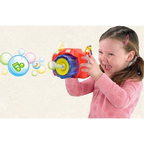 [Funny] Fully-Automatic light & sound Shining Bubble camera Gun Outdoor Toys Kids Bubble club Water gun Soap Bubble Blower gift