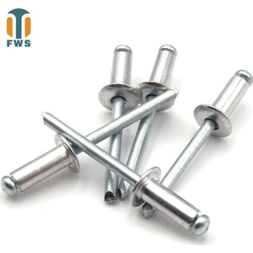 20PCS M4.8 6-18mm Multi Sizes DIN EN ISO15977 GB/T12618.1 Aluminium Open End Round Head Blind Rivet for Furniture Car Aircraft