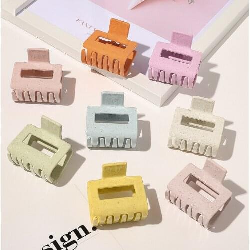 Ice Cream Color Ins Net Red Simple Square Hollow Sweet Hairdressing Hair Clip Grab Clip Hair Clip Hair Accessories Headdress