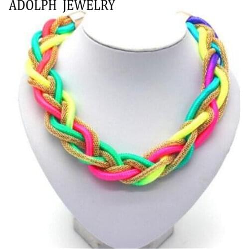 ADOLPH Jewelry Wholesale 2016 New Maxi Necklace Choker Fashion hand made Multilayer Statement Necklaces & Pendants For Women